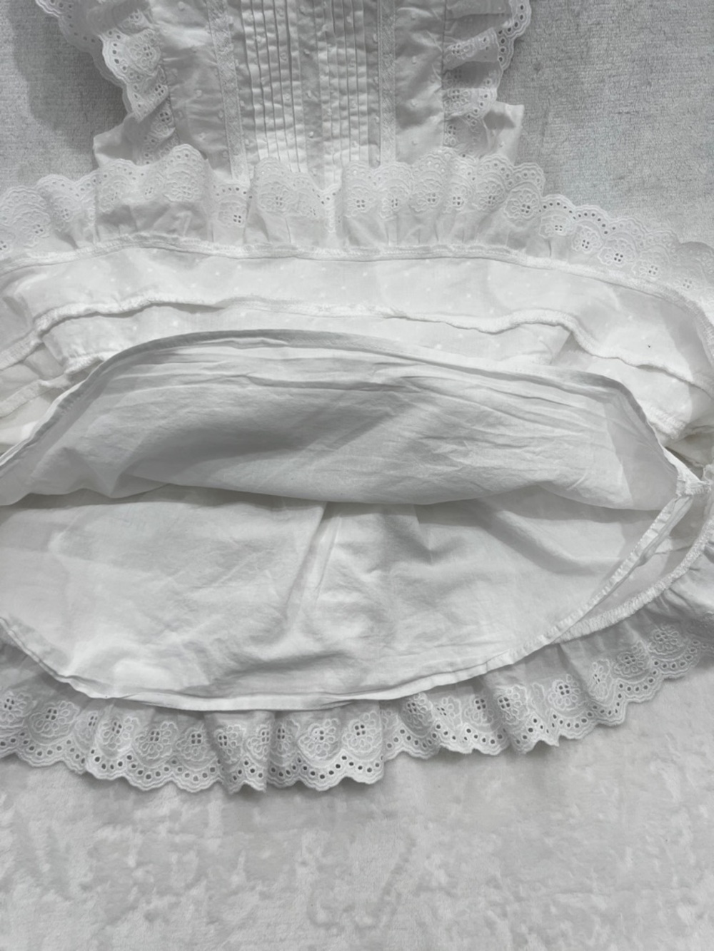 Janie and Jack Pintuck Eyelet Dress Summer Ruffle Detail Size 5 Special Occasion - Picture 13 of 14